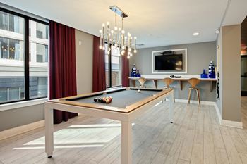 Billiards Room at The Dartmouth North Hills Apartments, Raleigh, NC, 27609